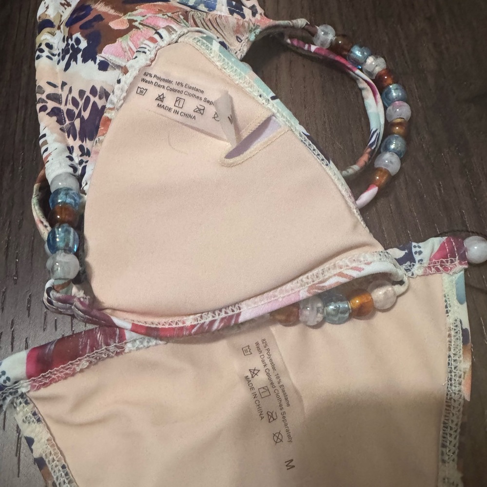 Musera NWOT Floral Beaded Bikini Set - Picture 5 of 5